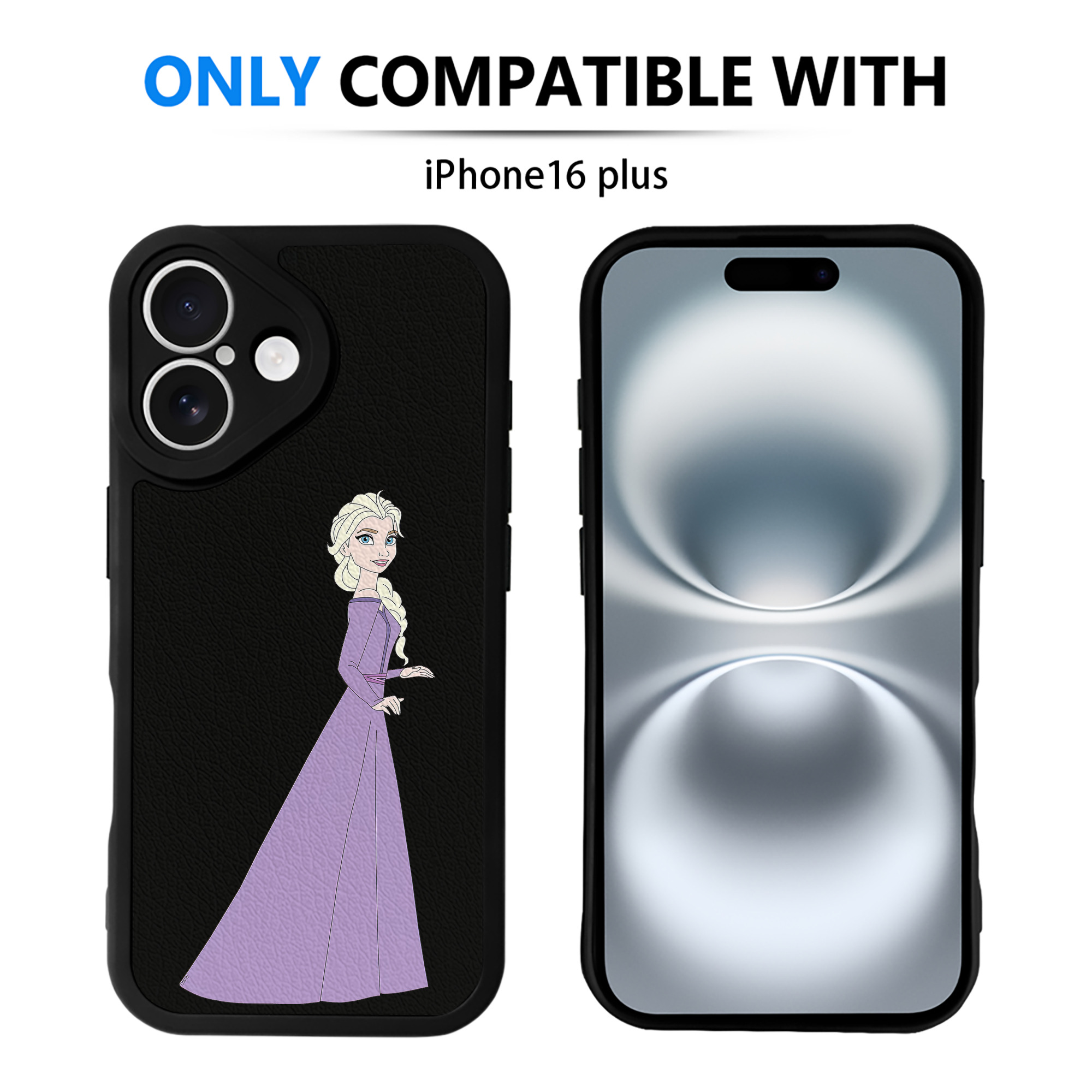 （画像用） アナと雪の女王 アンナ エルサ Frozen Anna Elsa 【iPhone 16シリーズ対応】シリコンスマホケース（レザー調） 材質：シリコン